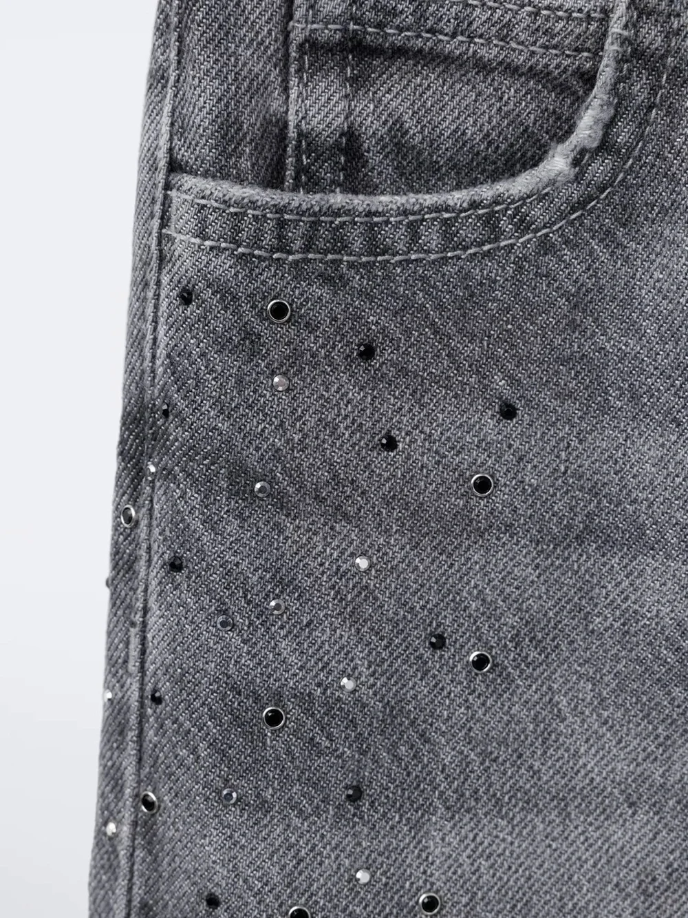 Zara Kids Rhinestone Wide Leg Jeans - Size 9-10 Years